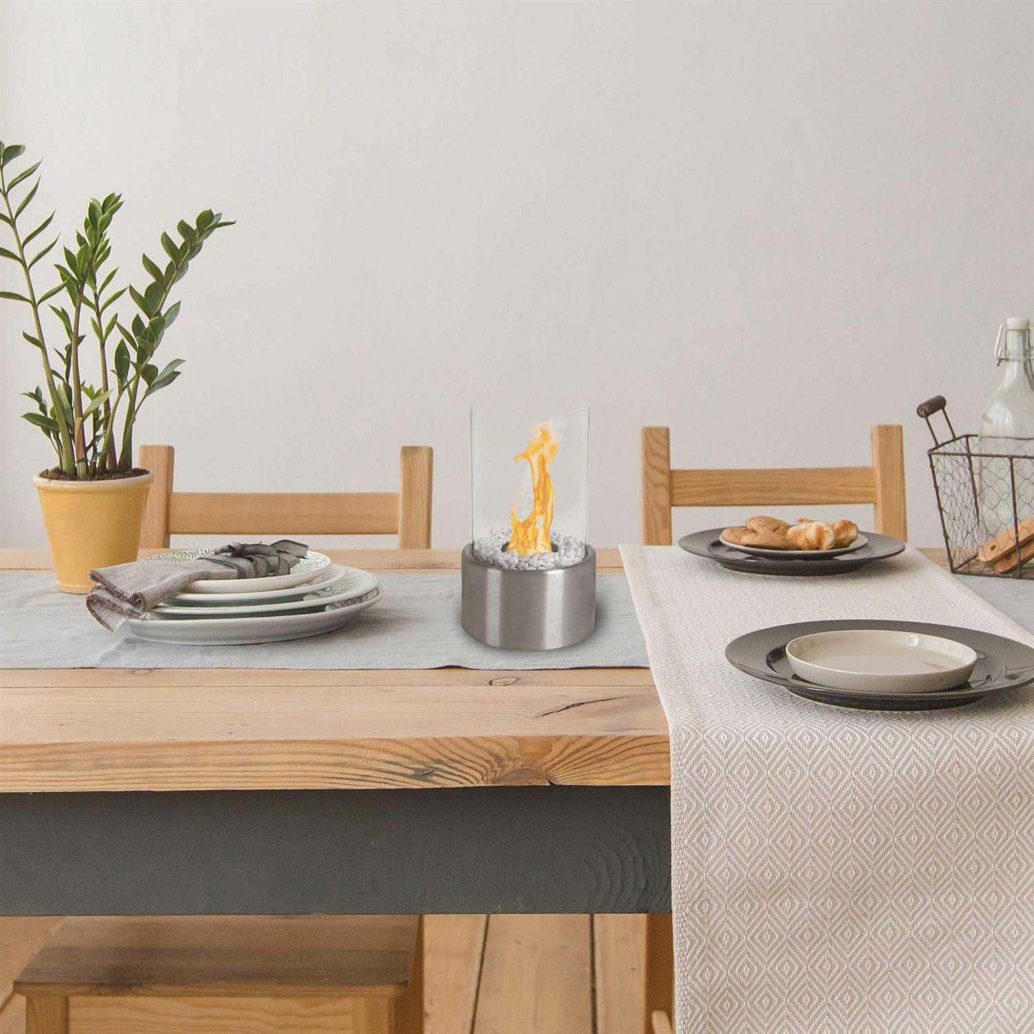 Northwest Bio Ethanol Ventless Fireplace-Tabletop Cylinder Real Flame Smokeless Clean Burning 80-BIOFP-2