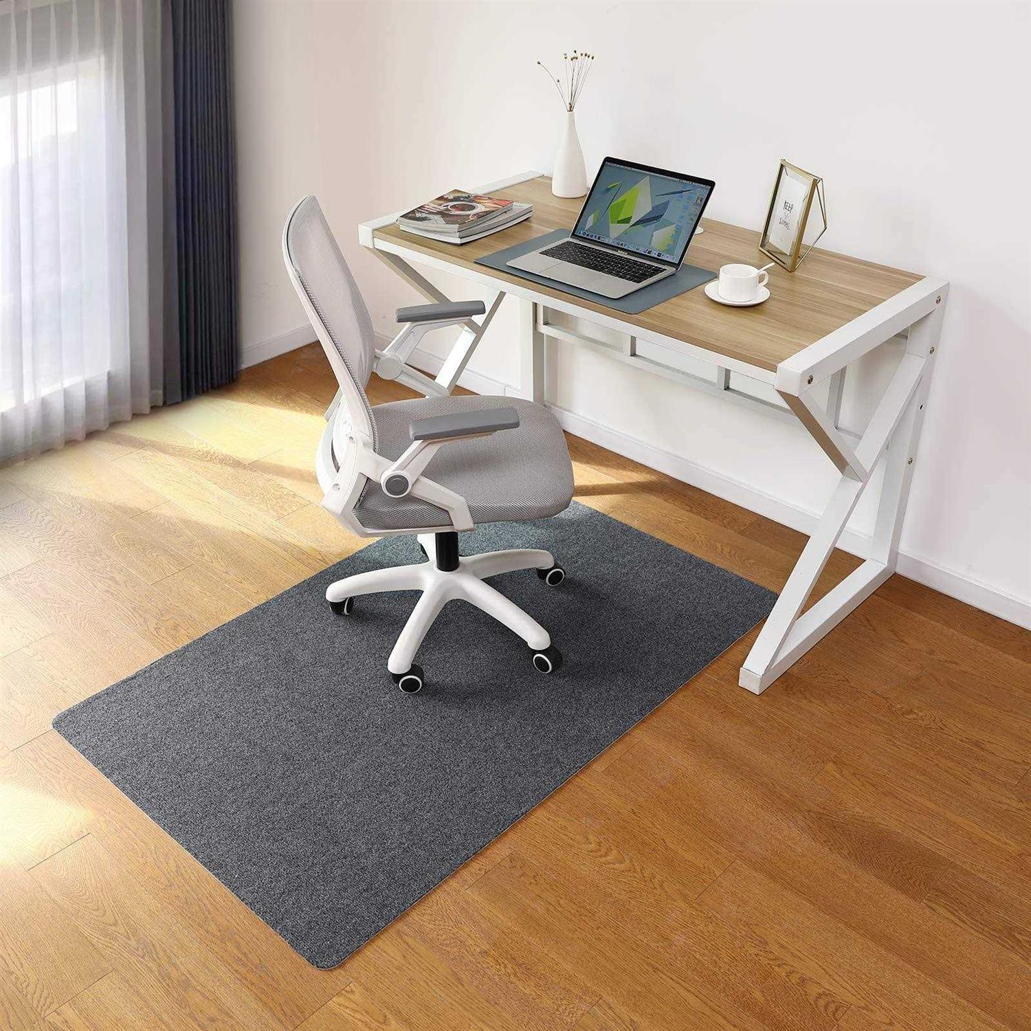 FMVIOL Office Chair Mat For Hardwood & Tile Floor 55×35 Computer Gaming Rolling Chair Mat