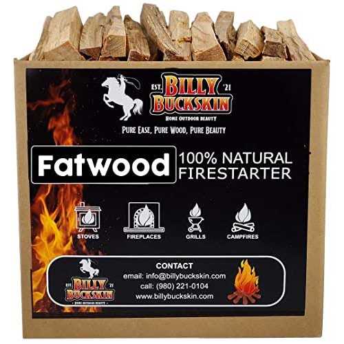 Billy Buckskin Co Fatwood Fire Starter Sticks Easy & Safe Fire Starter
