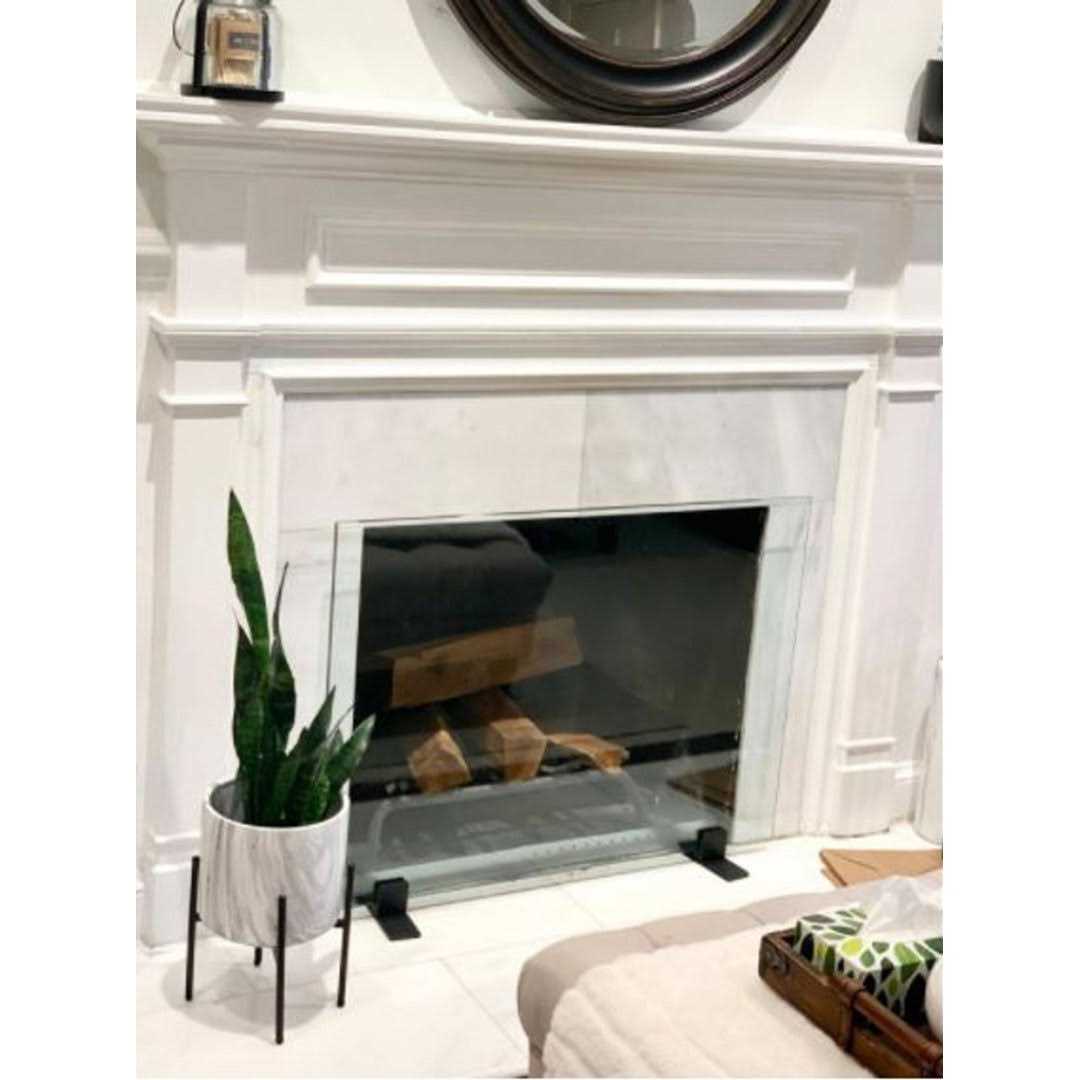 Ams Fireplace Frameless Glass Fireplace Screen