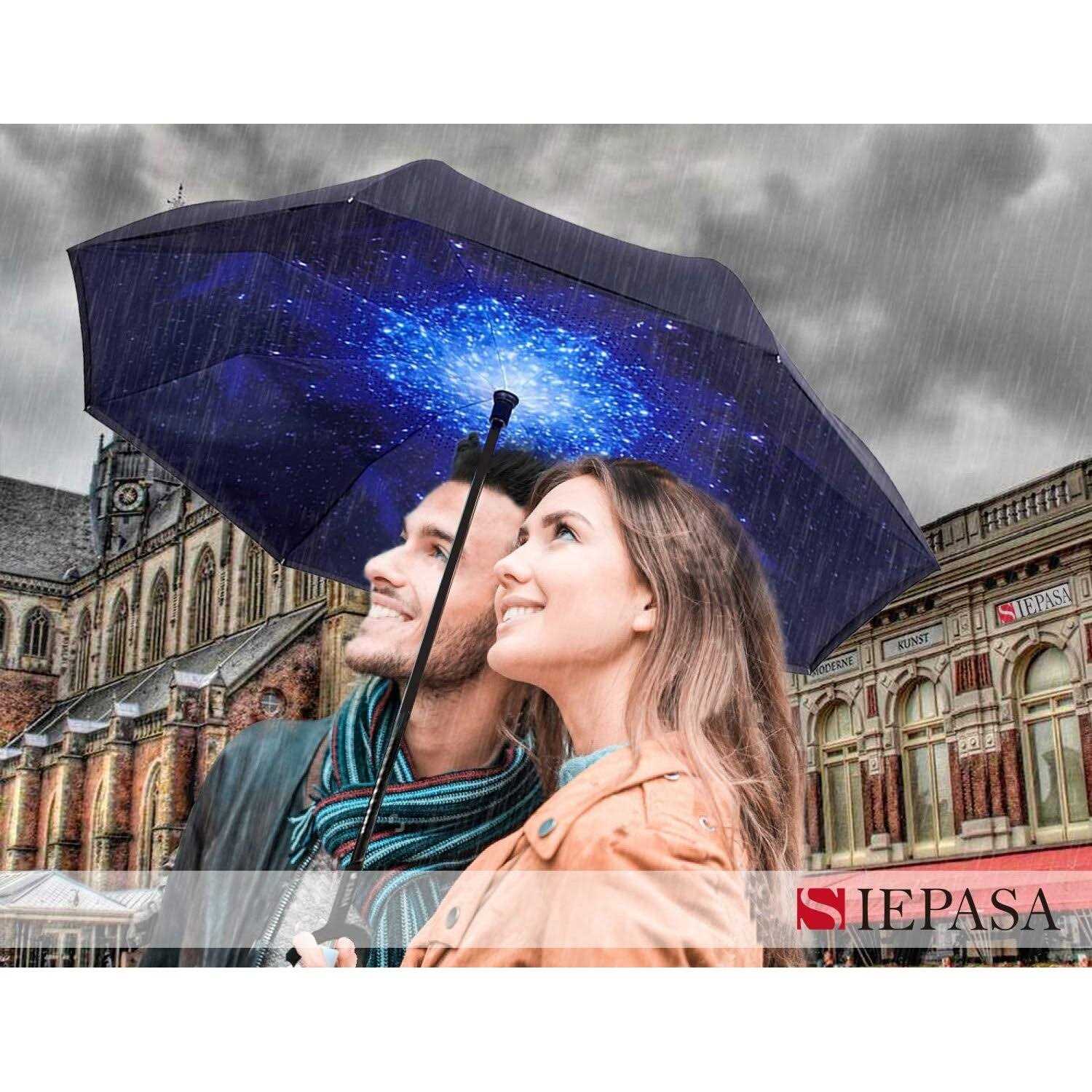 Siepasa Spar. Saa Double Layer Inverted Umbrella with C-Shaped Handle