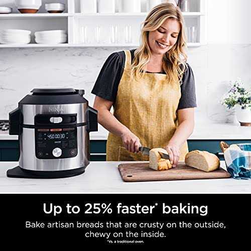 Ninja OL701 Foodi 14-in-1 SMART XL 8 Qt. Pressure Cooker Steam Fryer with SmartLid Thermometer Auto-Steam Release
