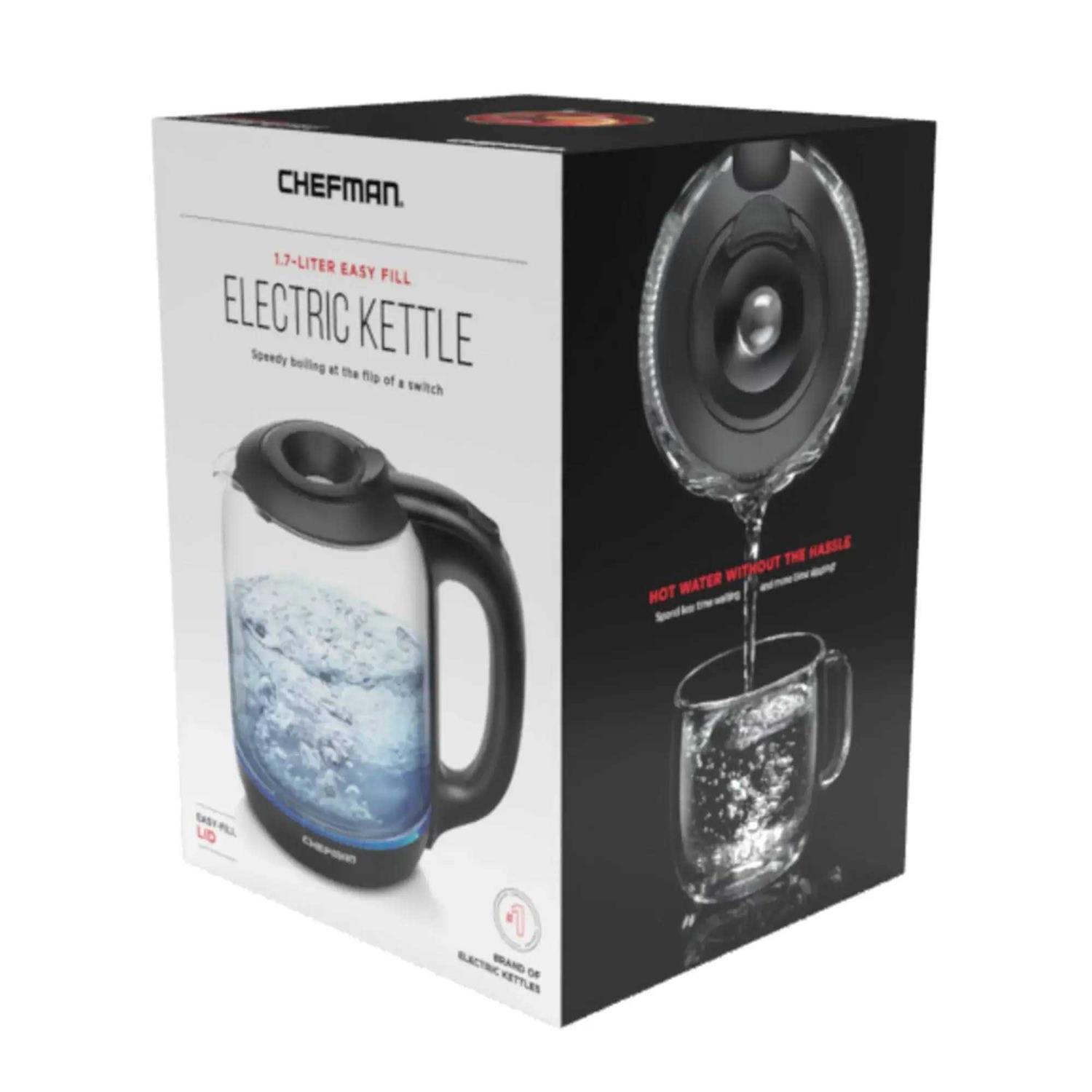 Chefman 1.7 Liter Electric Kettle With Easy Fill Lid