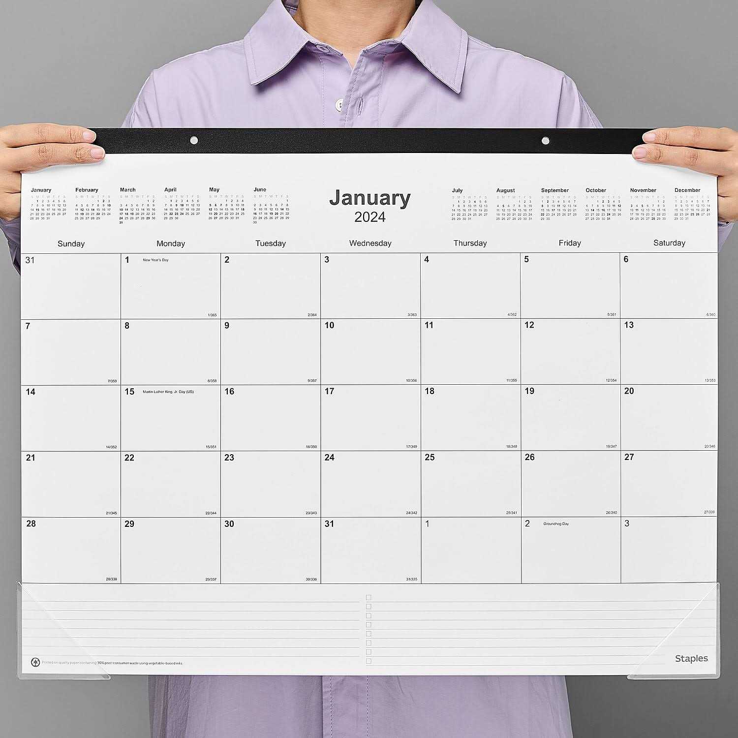 2024 Staples 22 x 17 Desk Pad Calendar ST58448-24