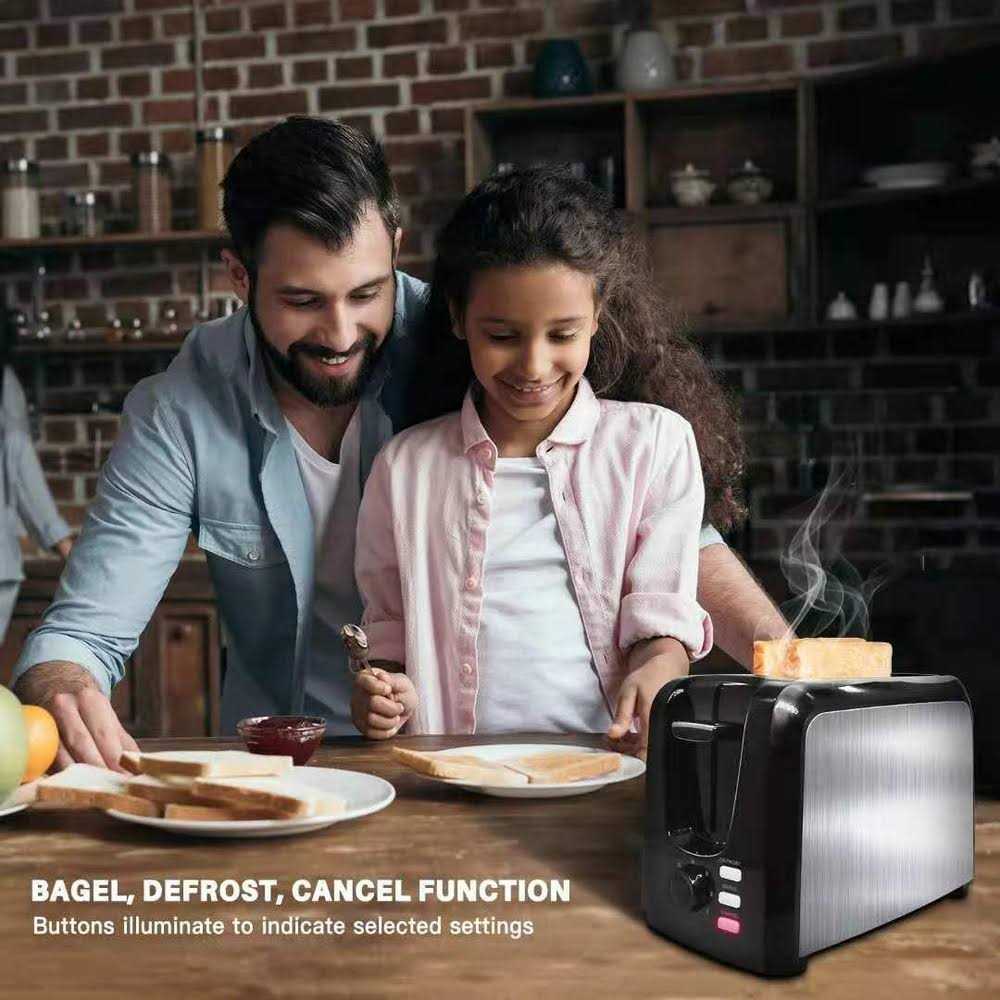 Evening Toaster 2 Slice Best Prime Toasters Stainless Steel Black Bagel Toaster Evenly and Quickly with 2 Wide Slots 7 Shade Settings and Removable Crumb