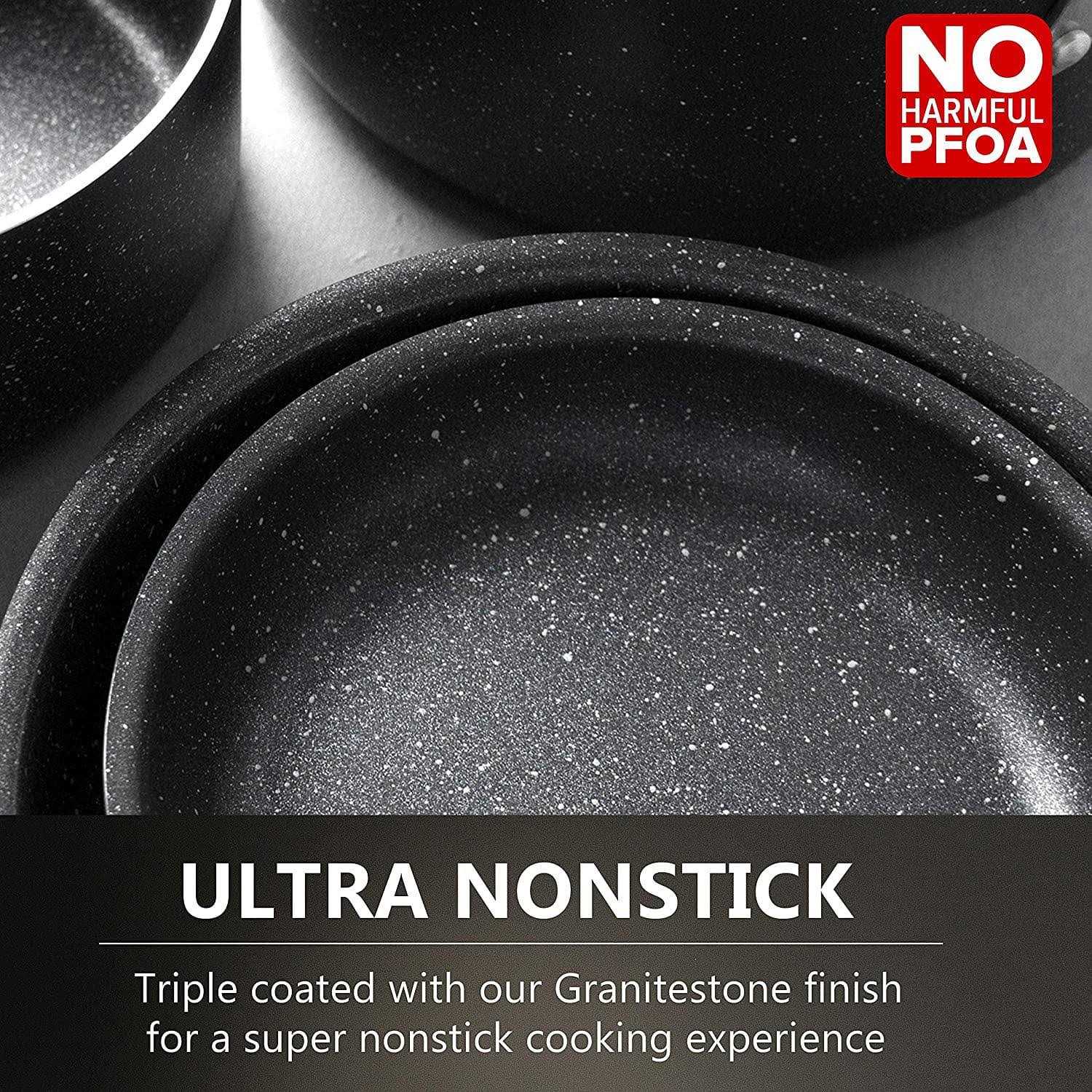 Granitestone 10-Piece Stackmaster Stackable Cookware Set