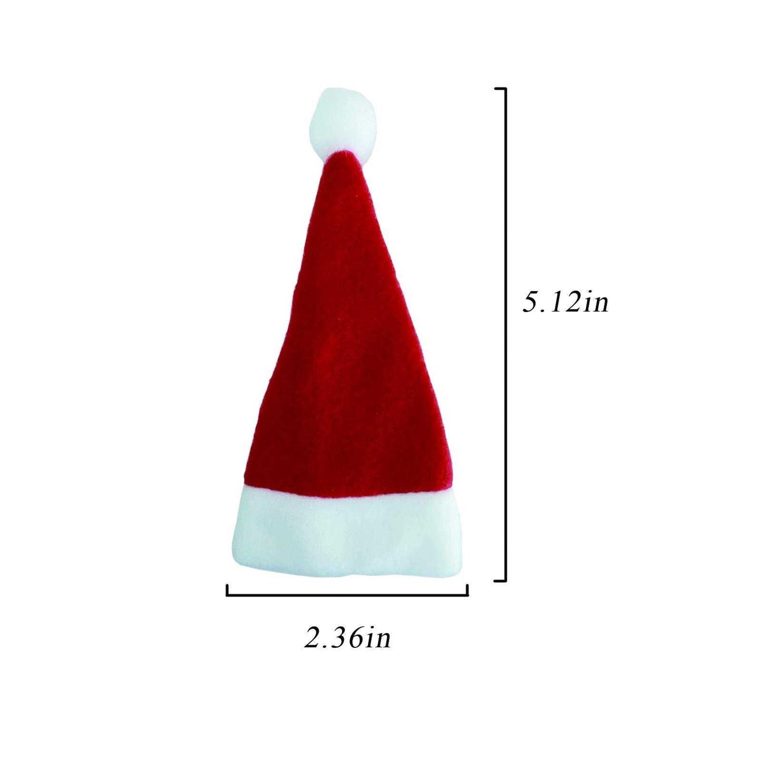 ONEYIM 10pcs Mini Santa Hat Wine Bottles Cover Home Christmas Decor