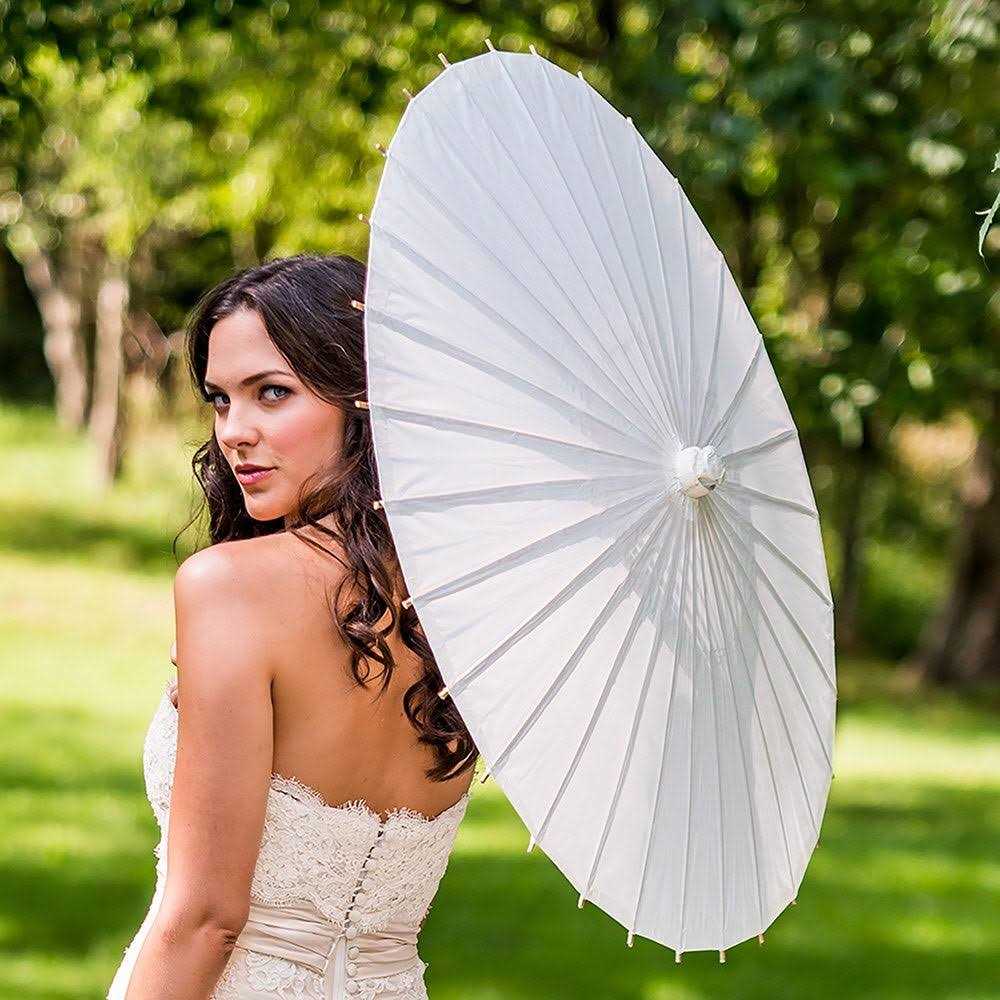 Weddingstar Pretty Paper Parasol With Bamboo Handle