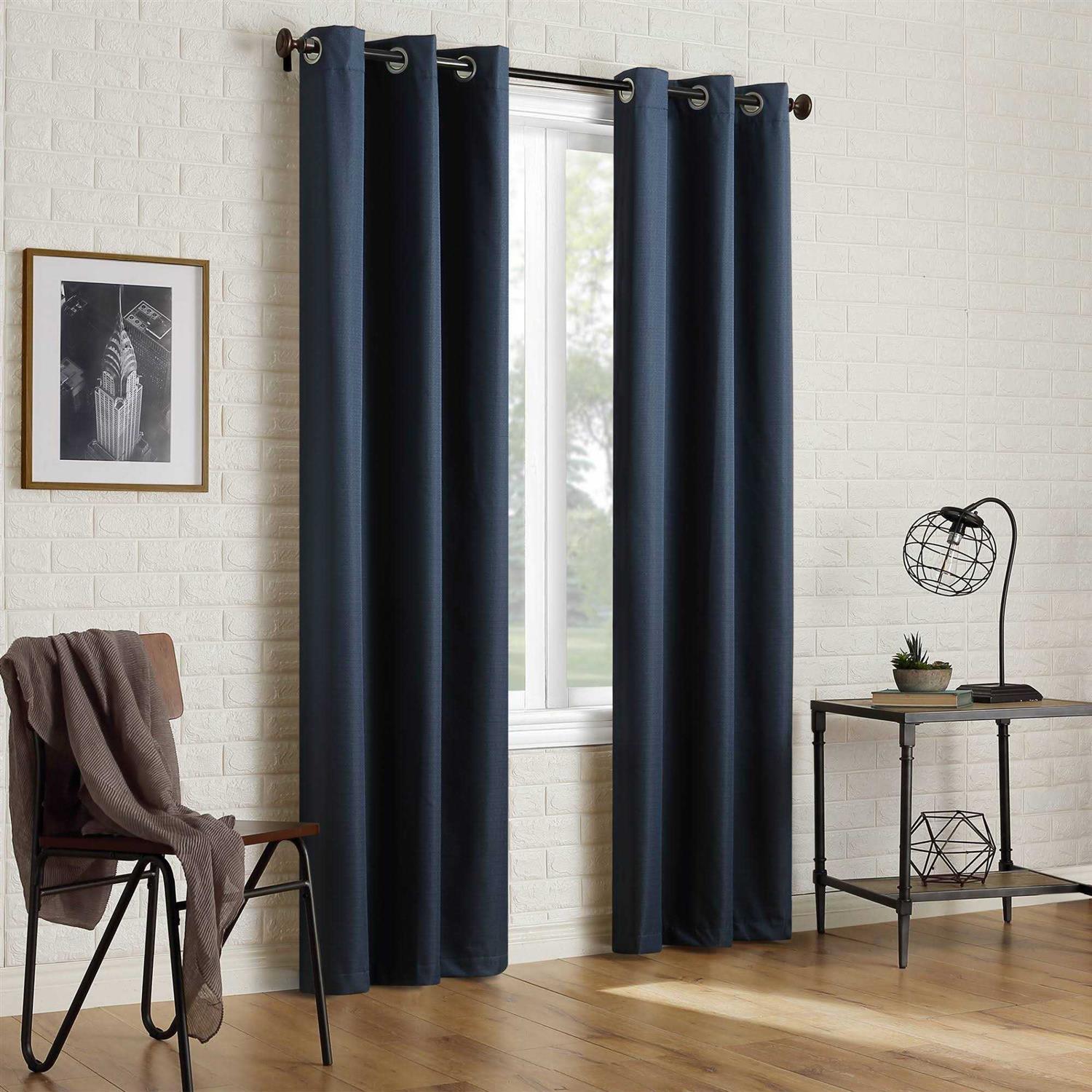 Sun Zero 2-Pack Arlo Textured Thermal Insulated Grommet Curtain Panel Pair