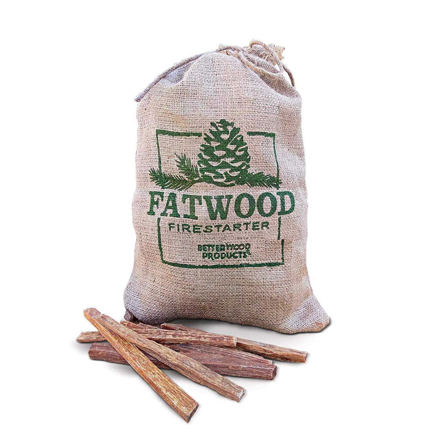 Fatwood Firestarter Burlap Bag