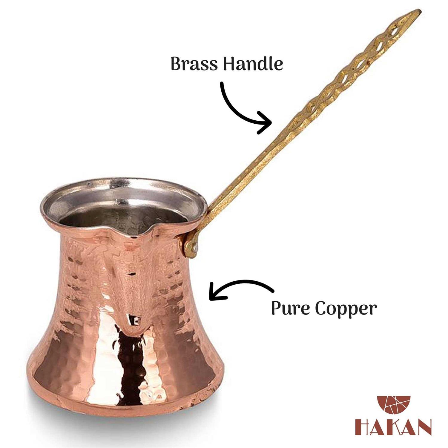 Hakan Turkish Coffee Pot Greek Arabic Coffee Maker Hammered Copper Cezve
