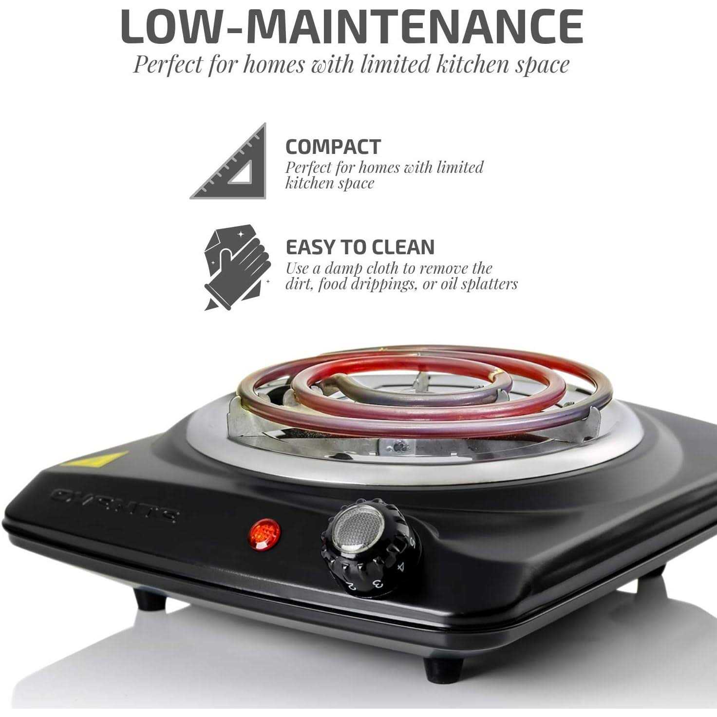 Ovente Ovente Electric Single Coil Burner 6in. Hot Plate Cooktop