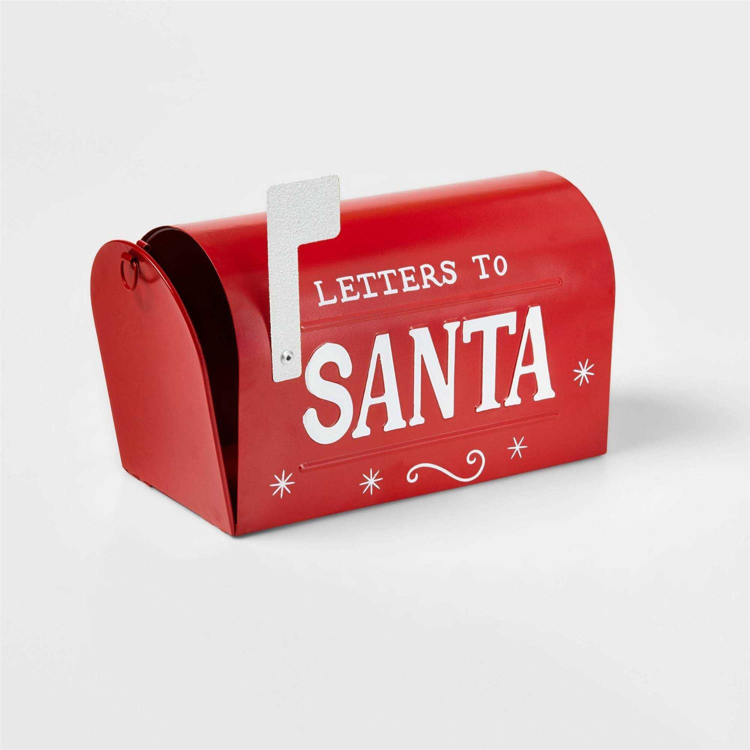 Wondershop 5.5 ‘Letters to Santa’ Metal Mailbox Decorative Christmas Figurine Red