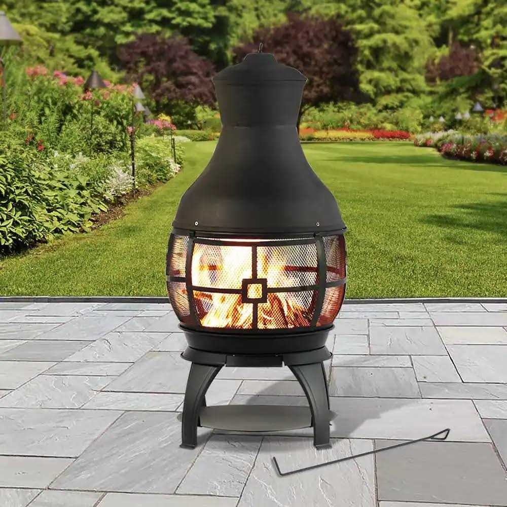 HEATMAXX 45-in H x 22-in D x 22-in W Black Cast Iron Chiminea | SRCH06D