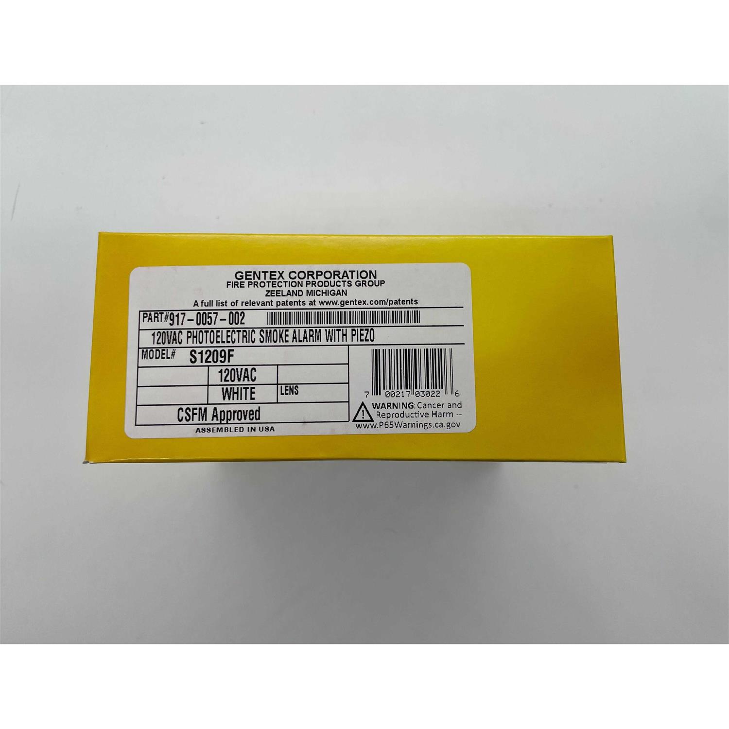 Gentex S1209F Photoelectric Smoke Alarm