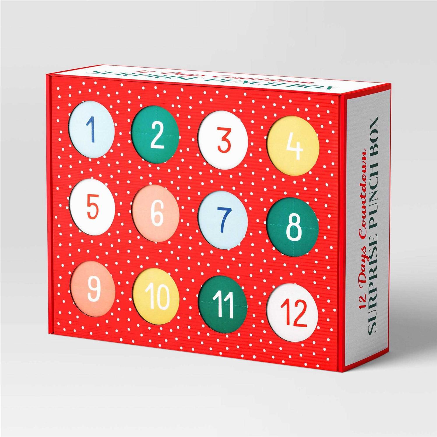Wondershop 13×16.5 Christmas Countdown Punch Box Red