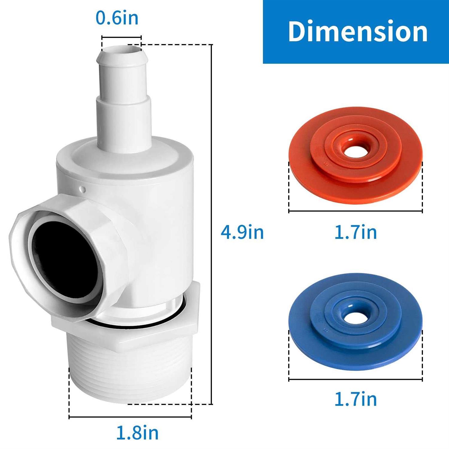 AOIT Wall Fitting Connector for Polaris Cleaner-Pressure Relief Valve Quick Connect Assembly Wall Fitting Fit with Polaris Zodiac 180 280 380 Pool Vacuum