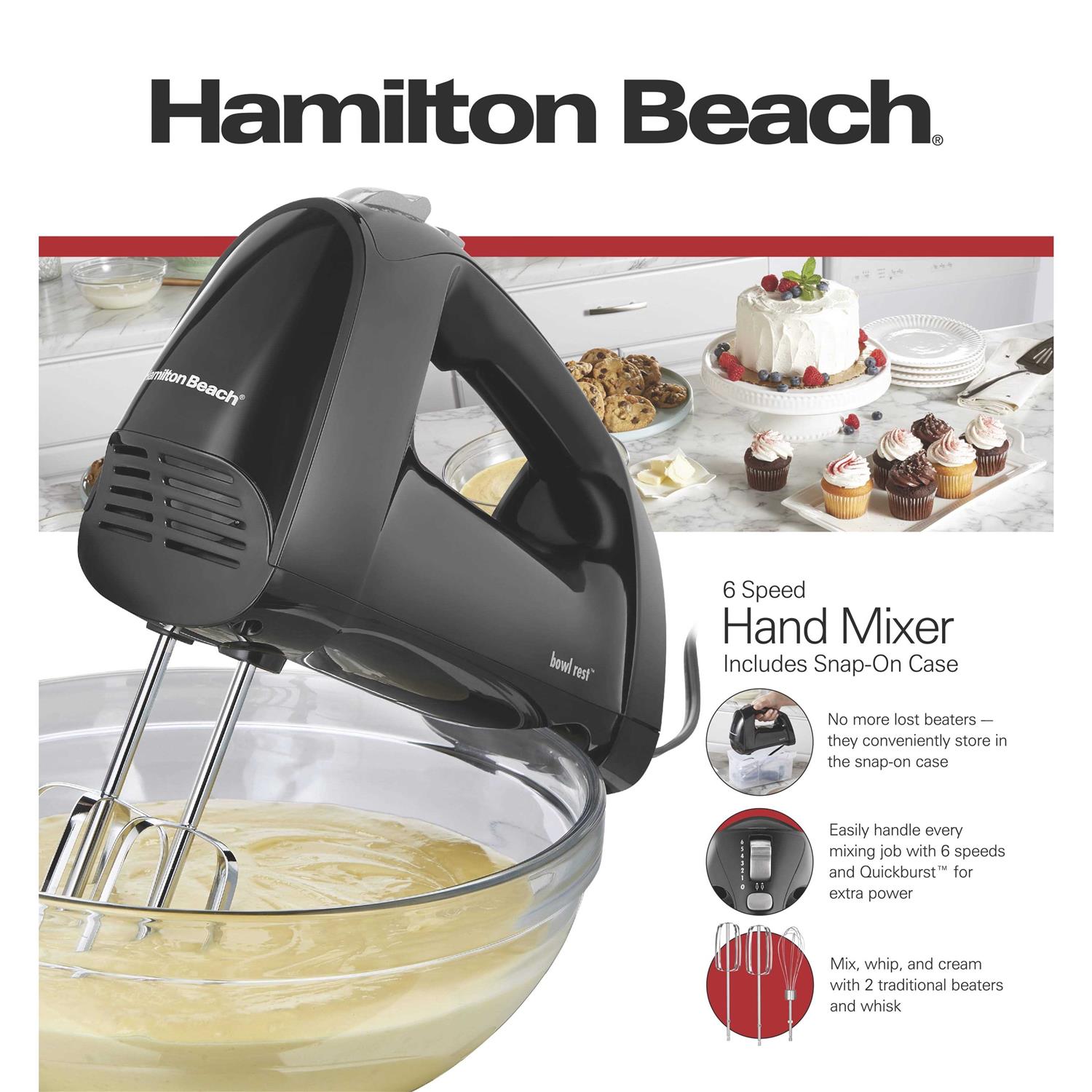 Hamilton Beach 6 Speed Hand Mixer