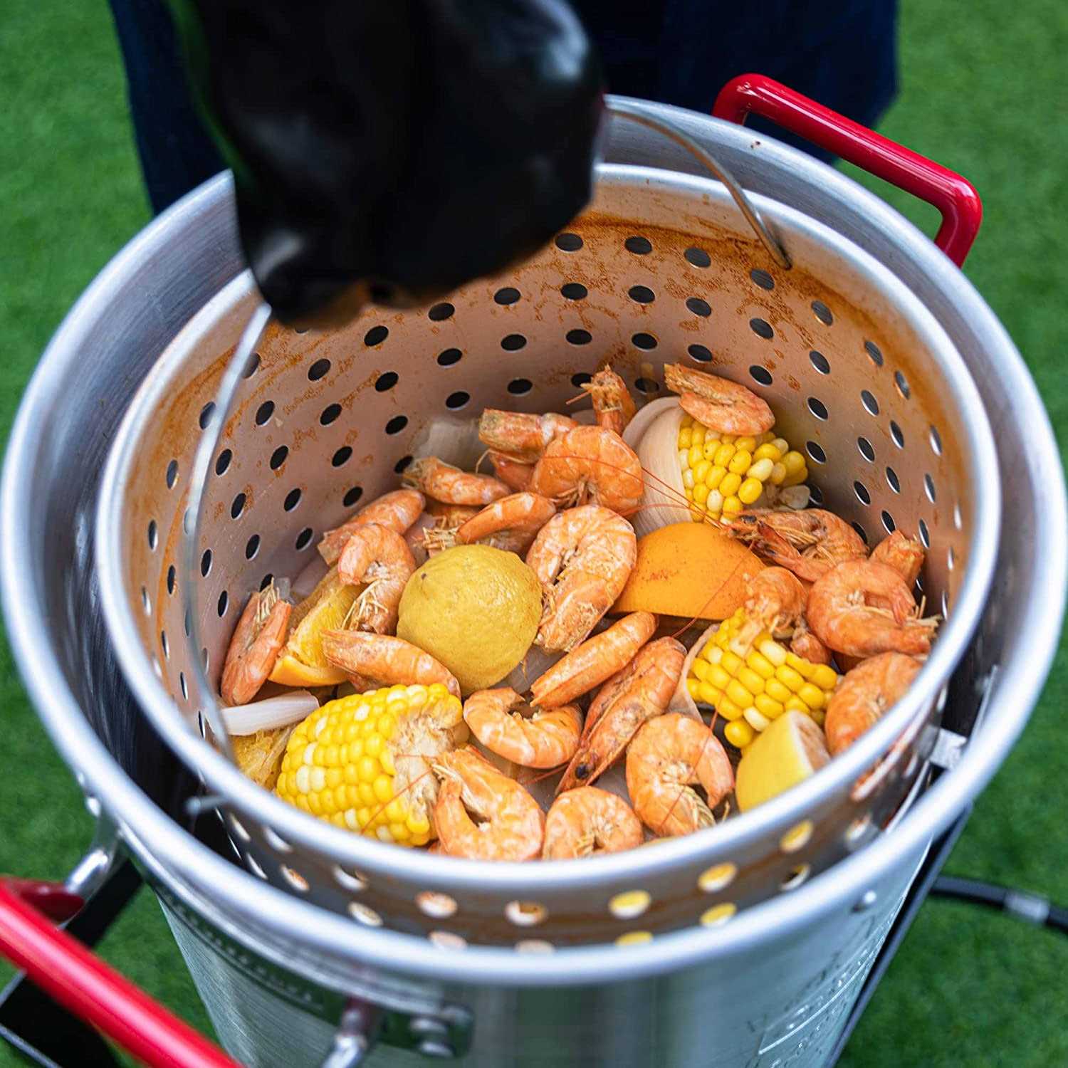 CreoleFeast TFS3010 30 Qt.Turkey and 10 Qt. Fish Fryer Boiler Steamer Set