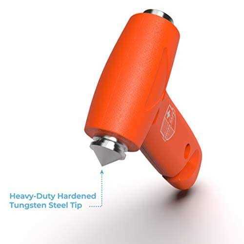 Swiss Safe 5-in-1 Car Safety Hammer, Emergency Escape Tool with Car Window Breaker and Seatbelt Cutter