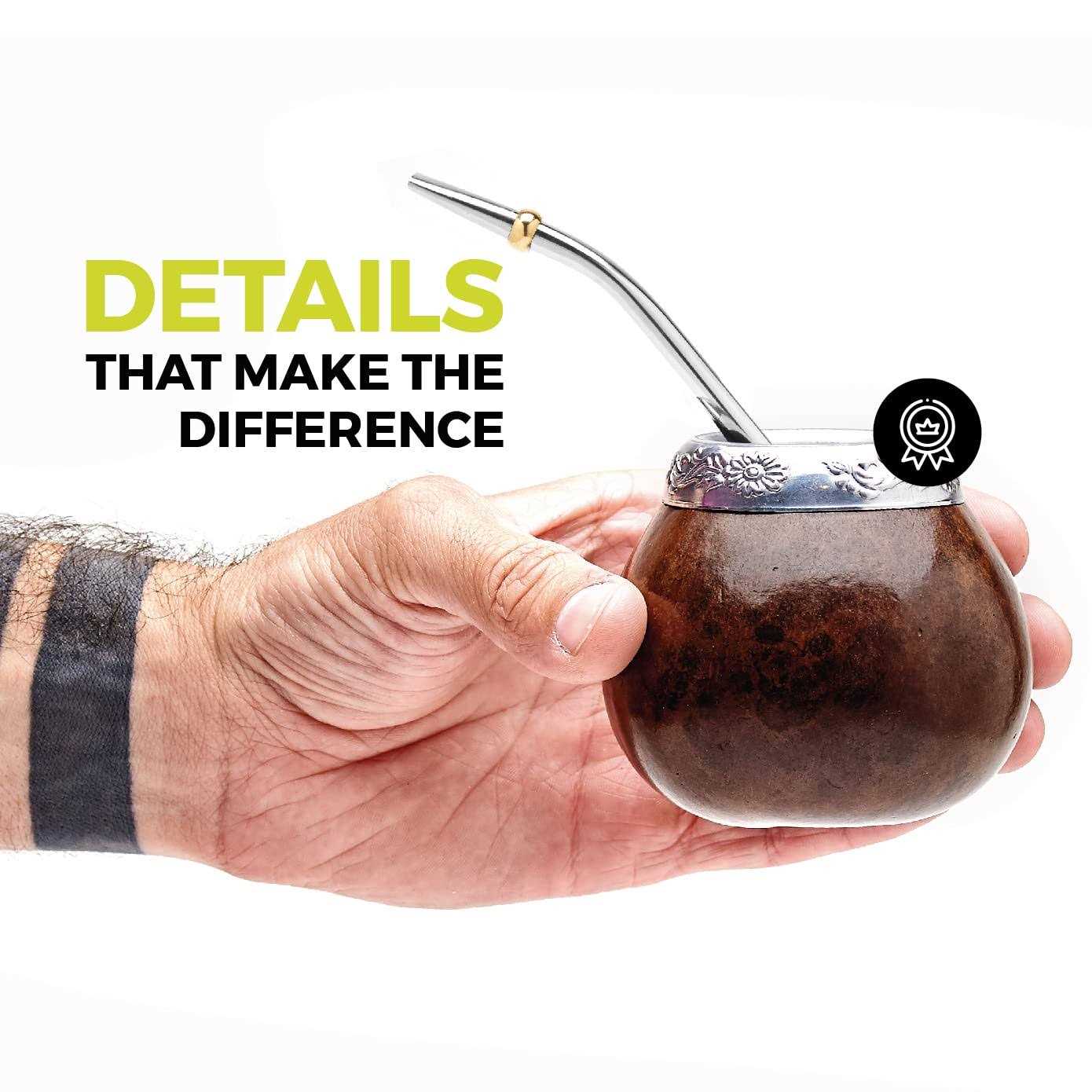 Balibetov Yerba Mate Gourd Set Includes Mate Tea Cup, Bombilla and Clean