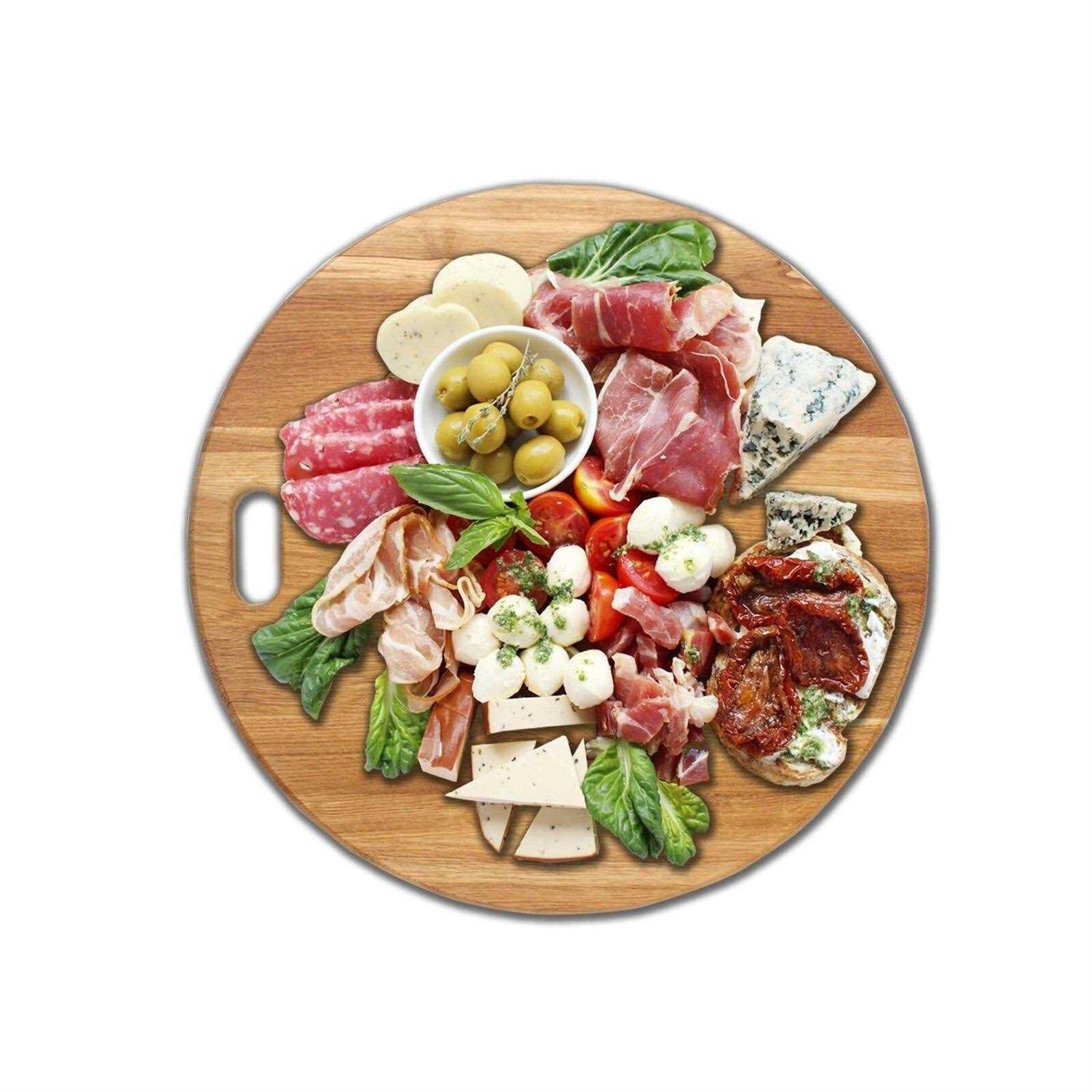LUX American Oak Wood Diameter 19 inches Oversized Charcuterie Board