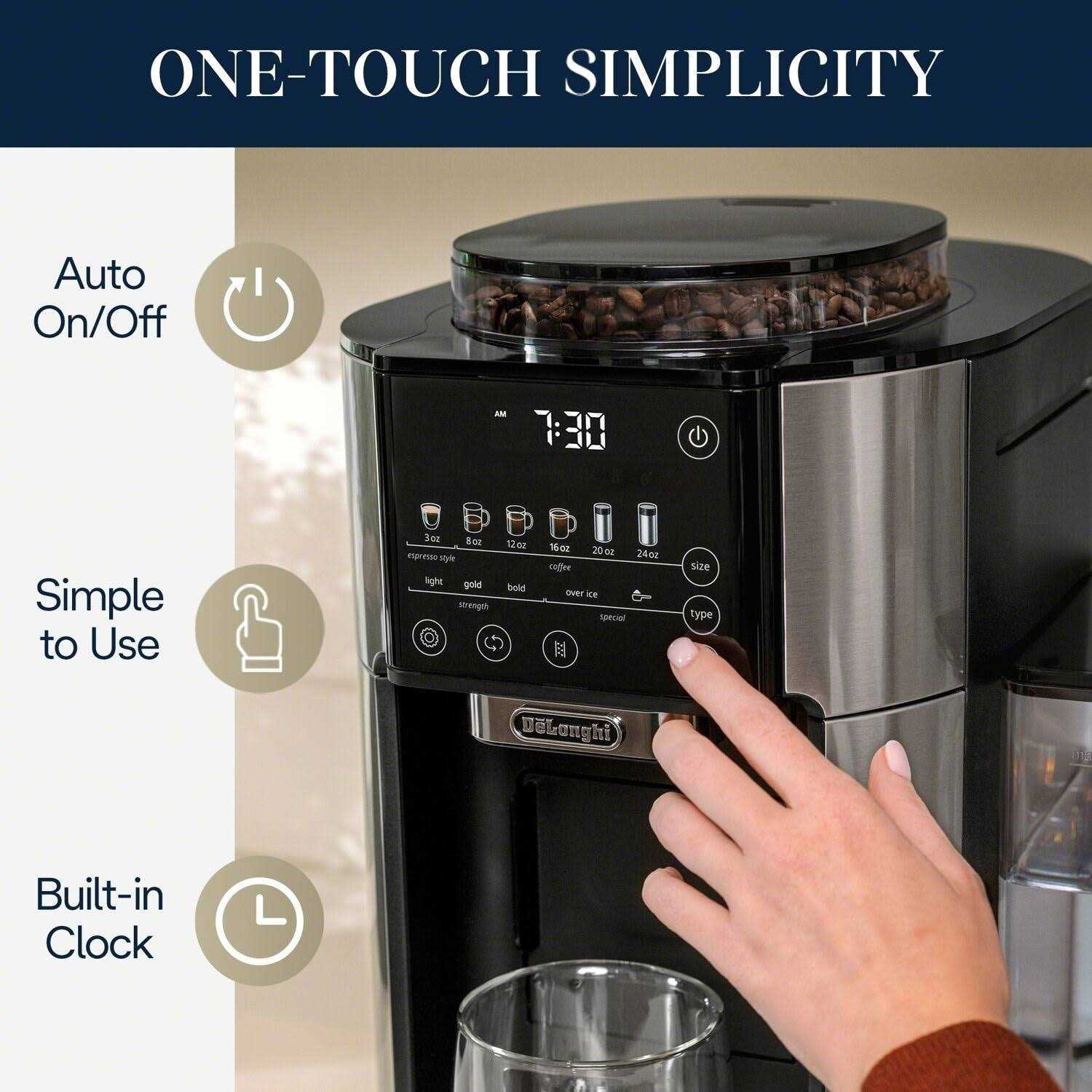 De’Longhi TrueBrew Automatic Coffee Maker with Bean Extract Technology