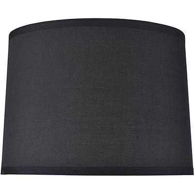 Springcrest Black Medium Rectangular Hardback Lamp Shade 16 Wide x 8 Deep x 10 High Replacement with Harp and Finial