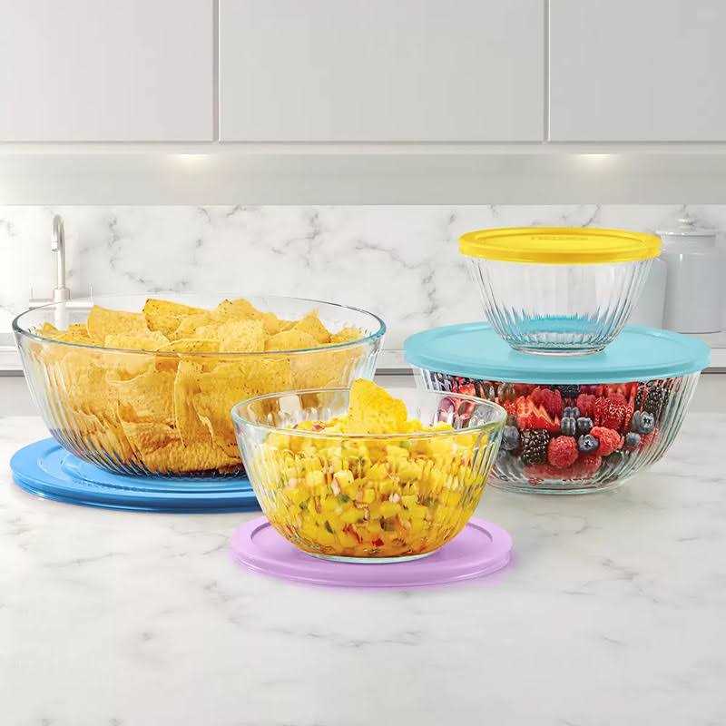 Pyrex 8-piece 100 Years Glass Mixing Bowl Set