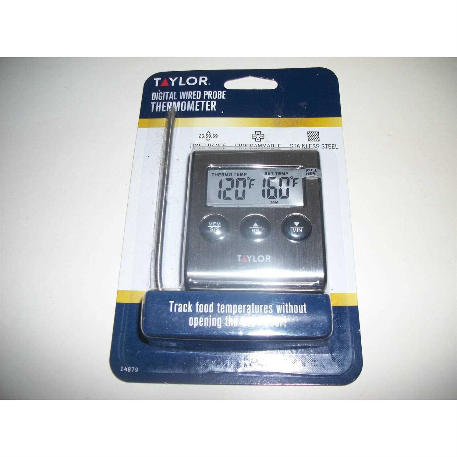 Taylor Digital Wired Probe Programmable Meat Thermometer with Timer