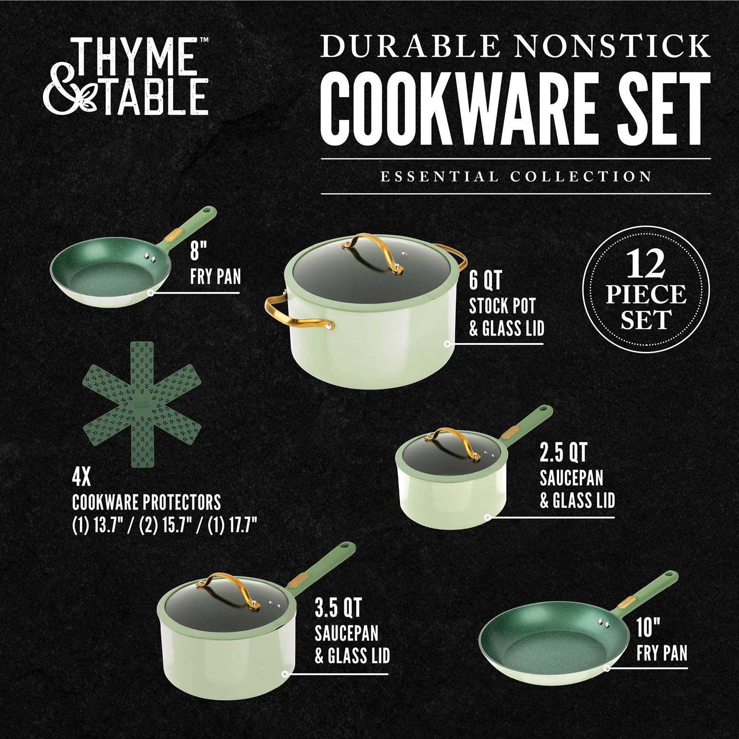 Thyme Table Non-Stick 12-Piece Cookware Set