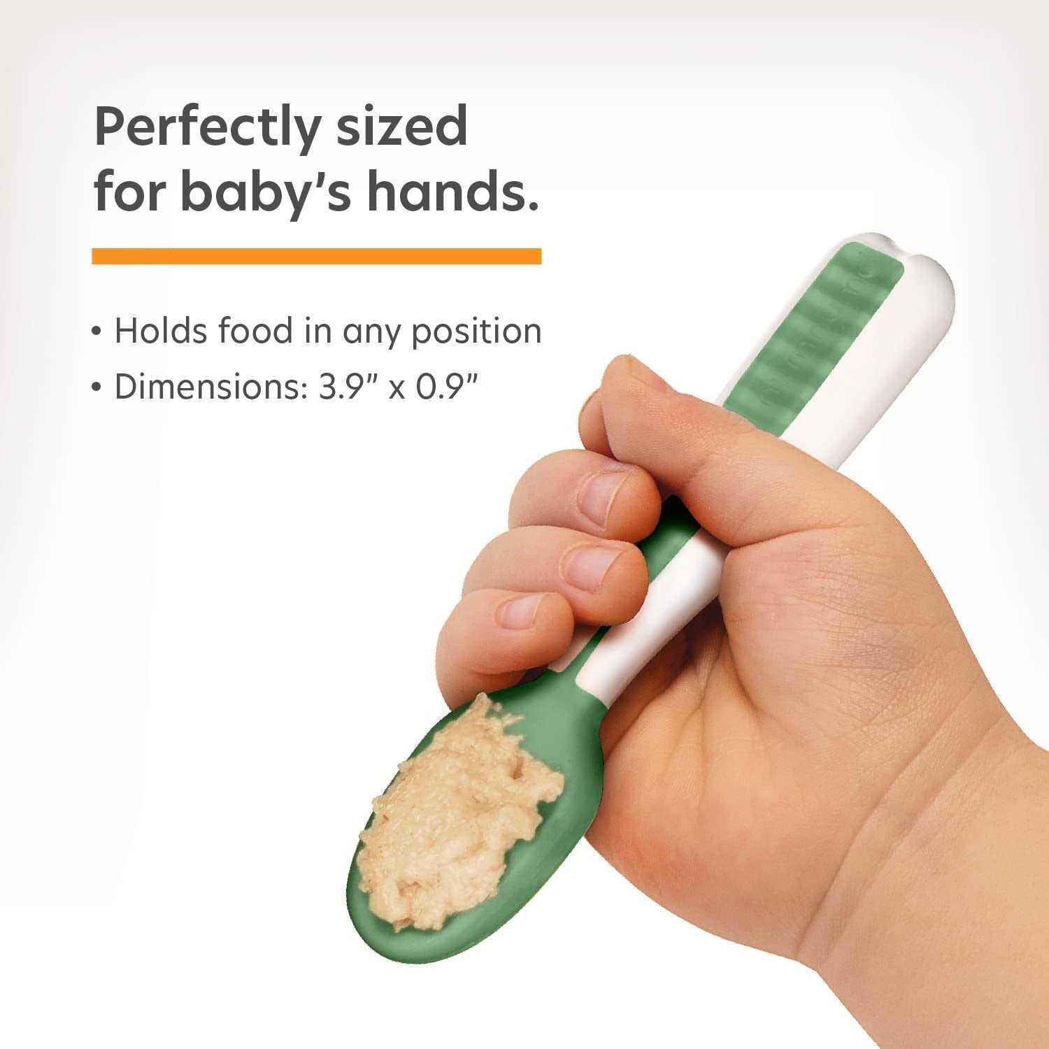 Numnum Pre-Spoon GOOtensils Baby Spoon Set BPA Free Silicone Self Feeding