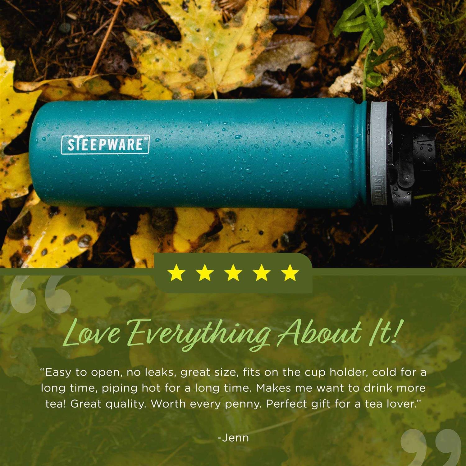 The Tea Spot Everest Tea Tumbler Travel Bottle with Tea Infuser for loose leaf Tea or iced coffee