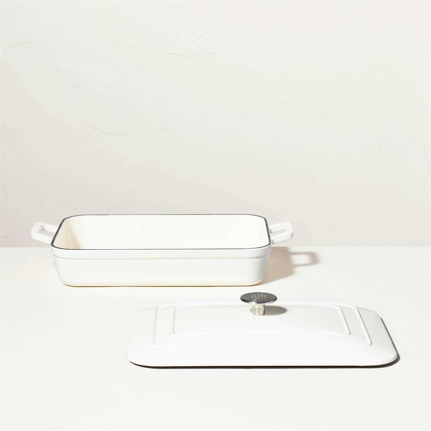 Hearth & Hand with Magnolia Enamel Coated Casserole/Bakeware Dish with Lid Cream