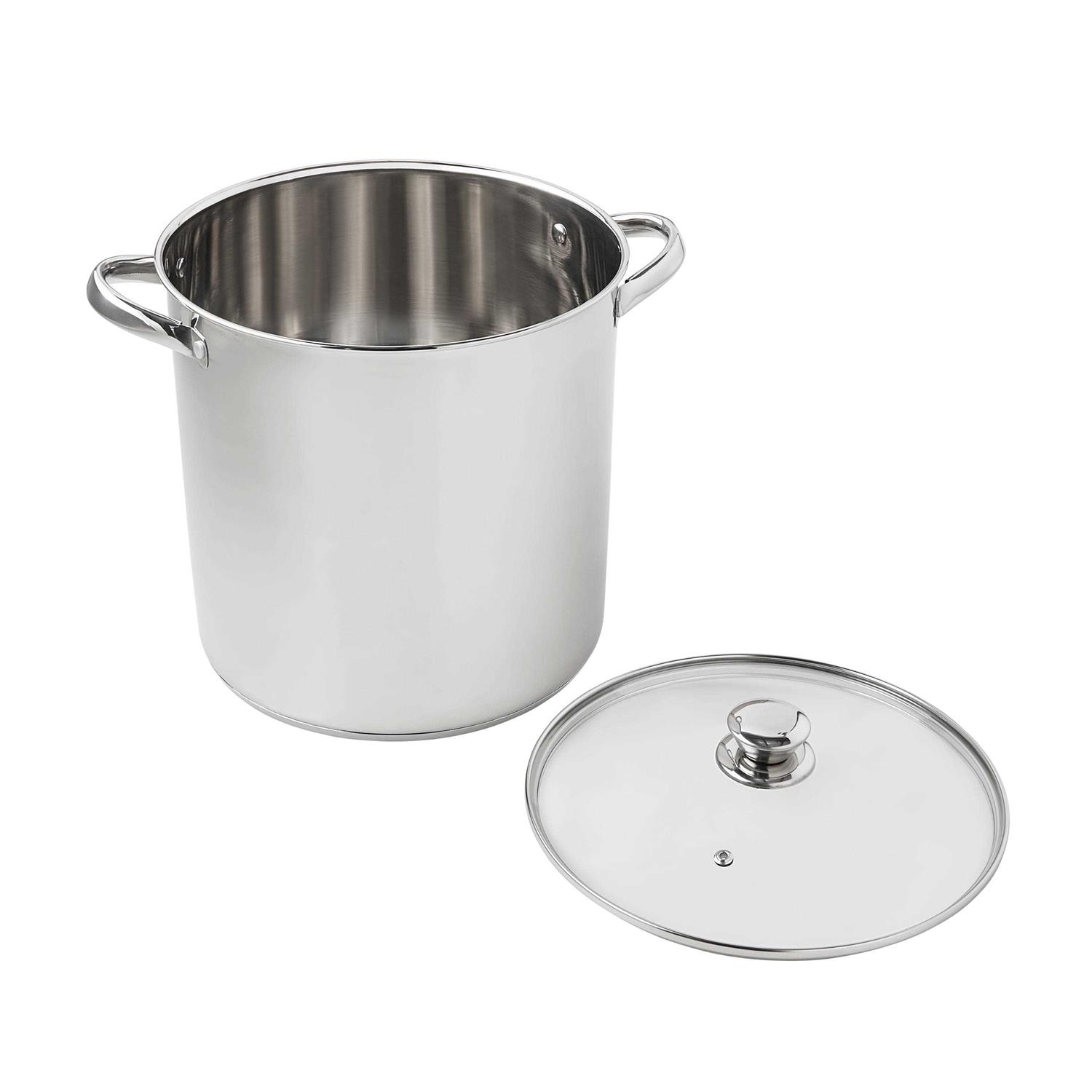 Mainstays Stainless Steel Stock Pot with Glass Lid
