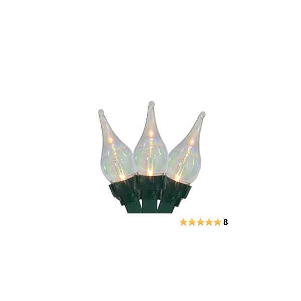 Northlight 50-Count White Twinkle Flame Tip C5 Mini Christmas Light Set