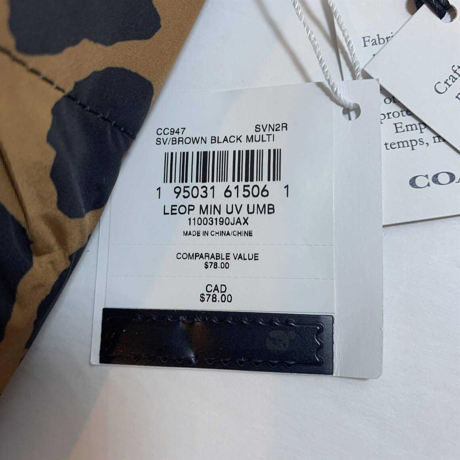 Coach Outlet Uv Protection Mini Umbrella In Leopard Print