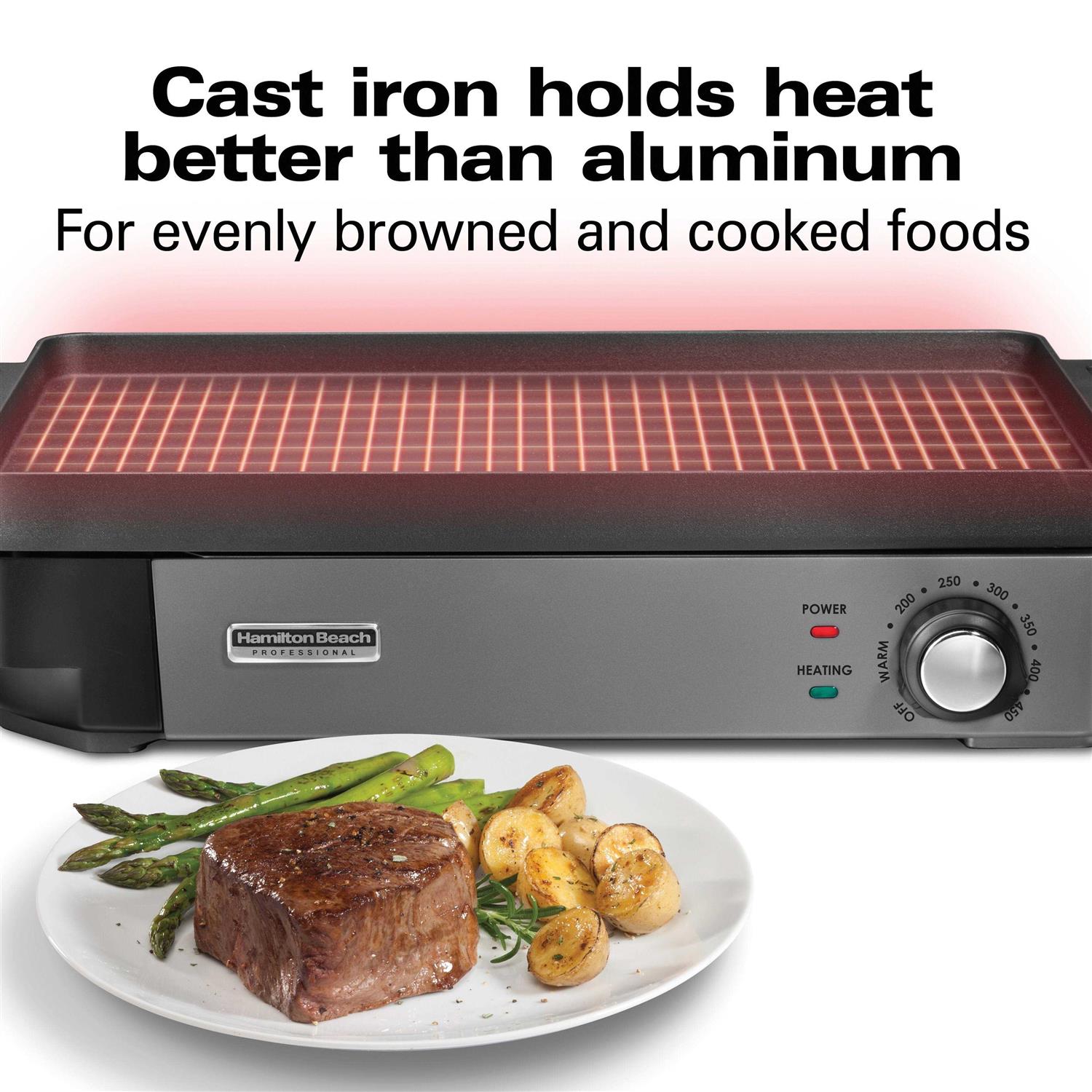 Hamilton Beach Professional Cast Iron Electric Grill