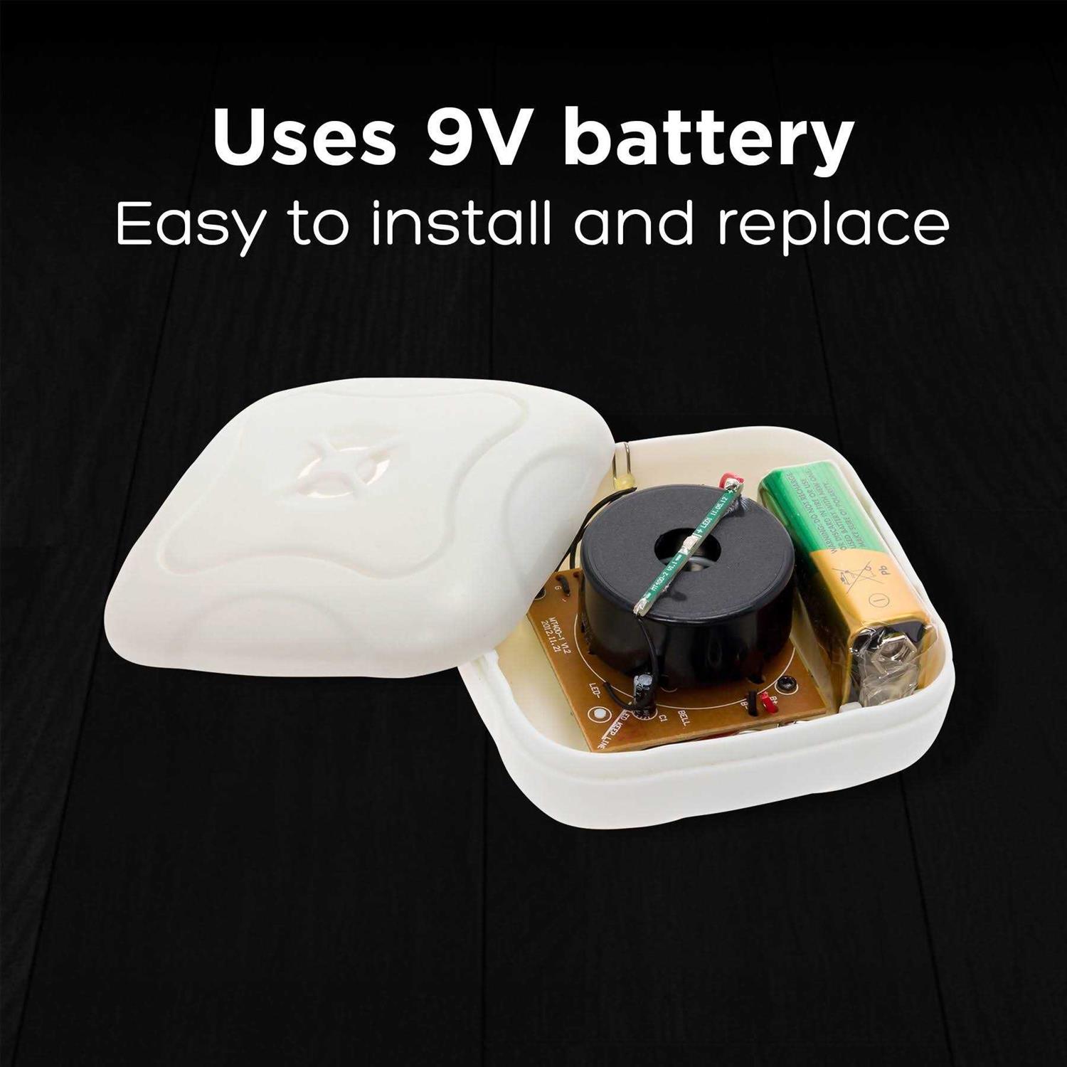 Mindful Design Water Leak Detector 95 dB Flood Detection Alarm Sensor for Bathrooms