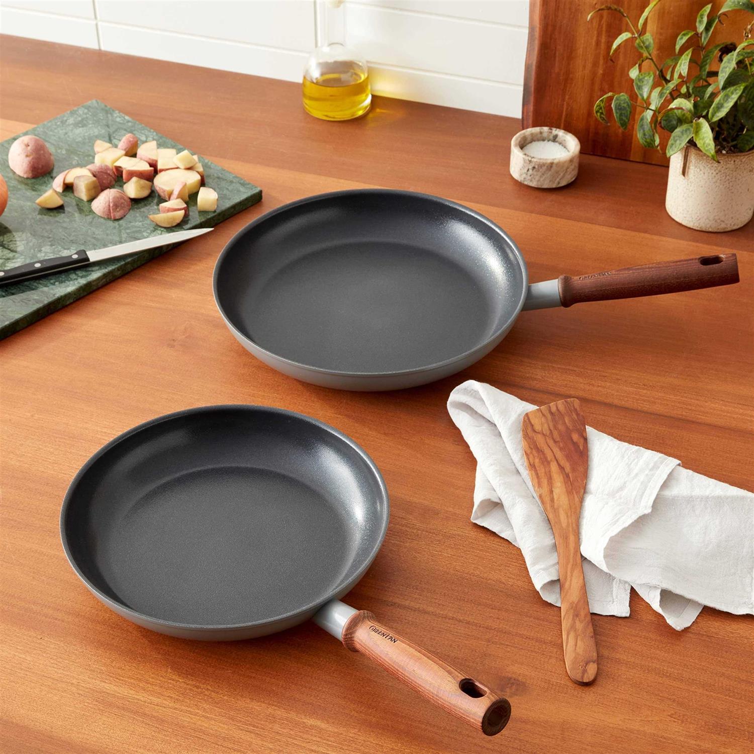 GreenPan Mayflower Pro Hard Anodized Healthy Ceramic Nonstick, 10 and 12 Frying Pan Skillet Set
