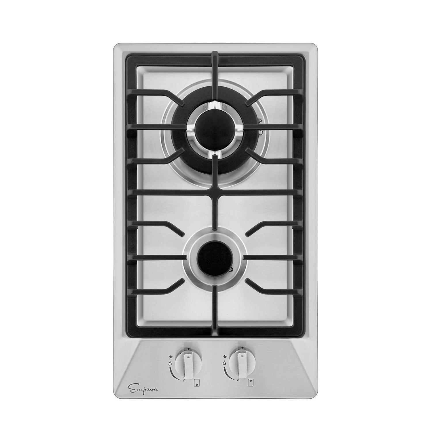 Empava 12 in. Gas Cooktop in Stainless Steel with 2 Sealed Burners LPG Convertible Stove EMPV-12GC29
