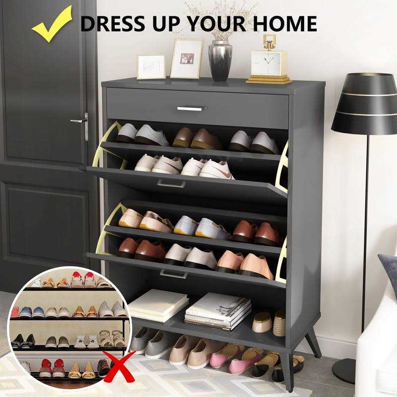 AWQM Shoe Cabinet Free Standing Shoe Storage Modern Shoe