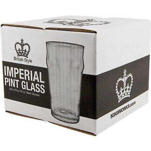 KegWorks Authentic British Style Imperial Pint Glass with Etched Seal