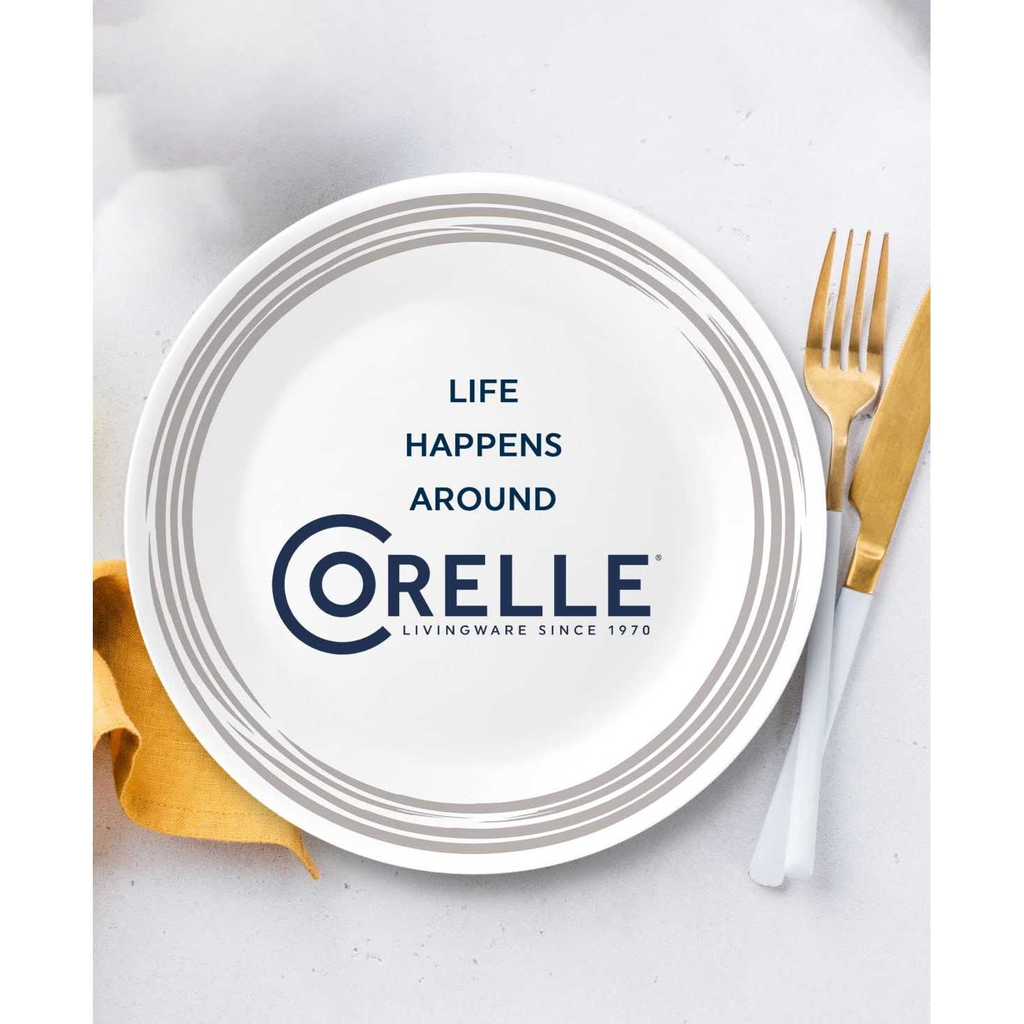 Corelle Brushed Silver 16 Piece Dinnerware Set