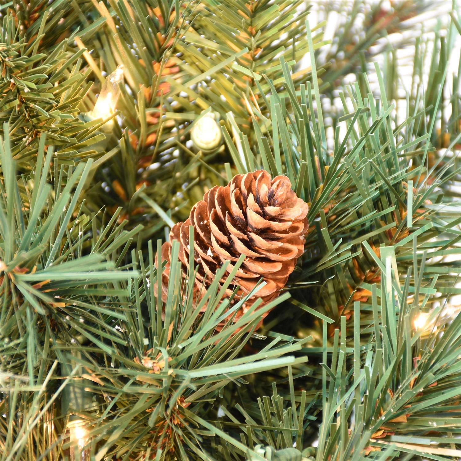 Astella 6 ft. Snow Cashmere Mix Pine Garland 106 Tips and Pinecones & Berry CG100