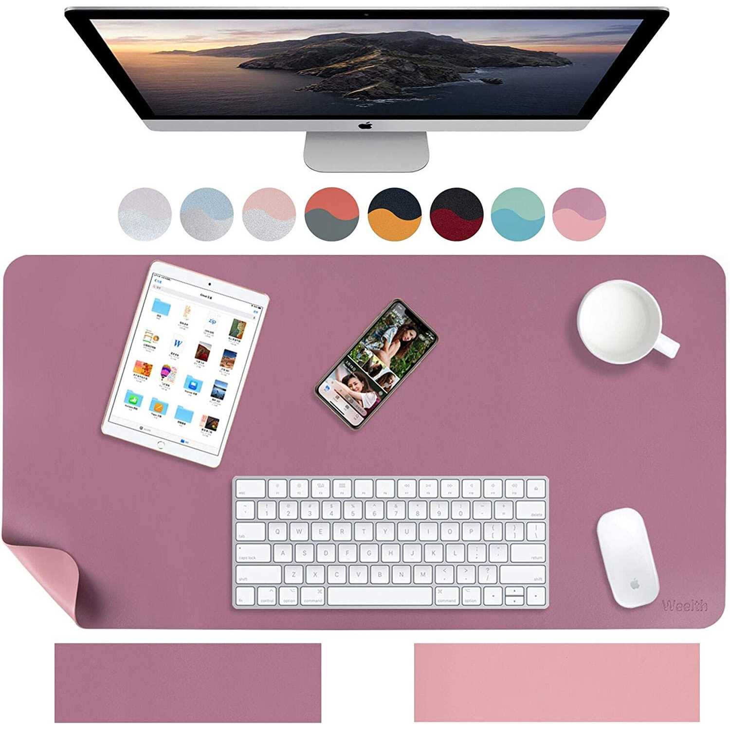 Weelth Multifunctional Waterproof PU Leather Desk Pad Double Sided Desk Pad for Office/Home