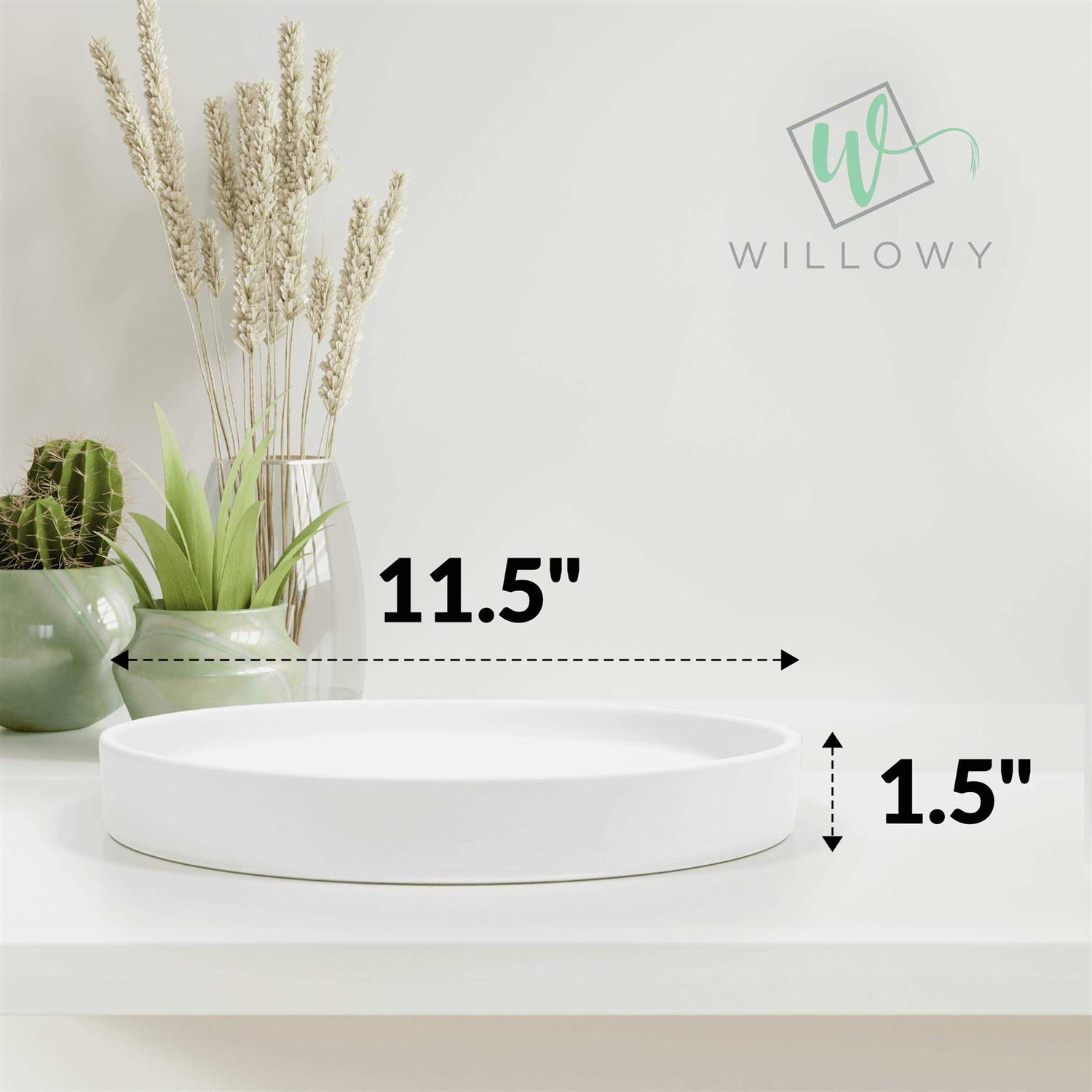 Willowy Matte White ceramic Pot Saucer Drainage Tray