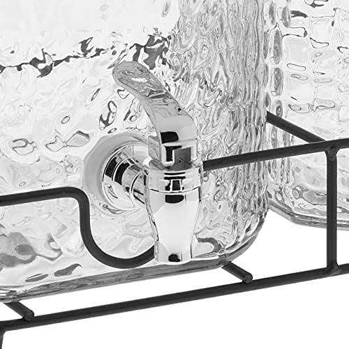 Style Setter Hamburg Glass Beverage Dispensers with Stand