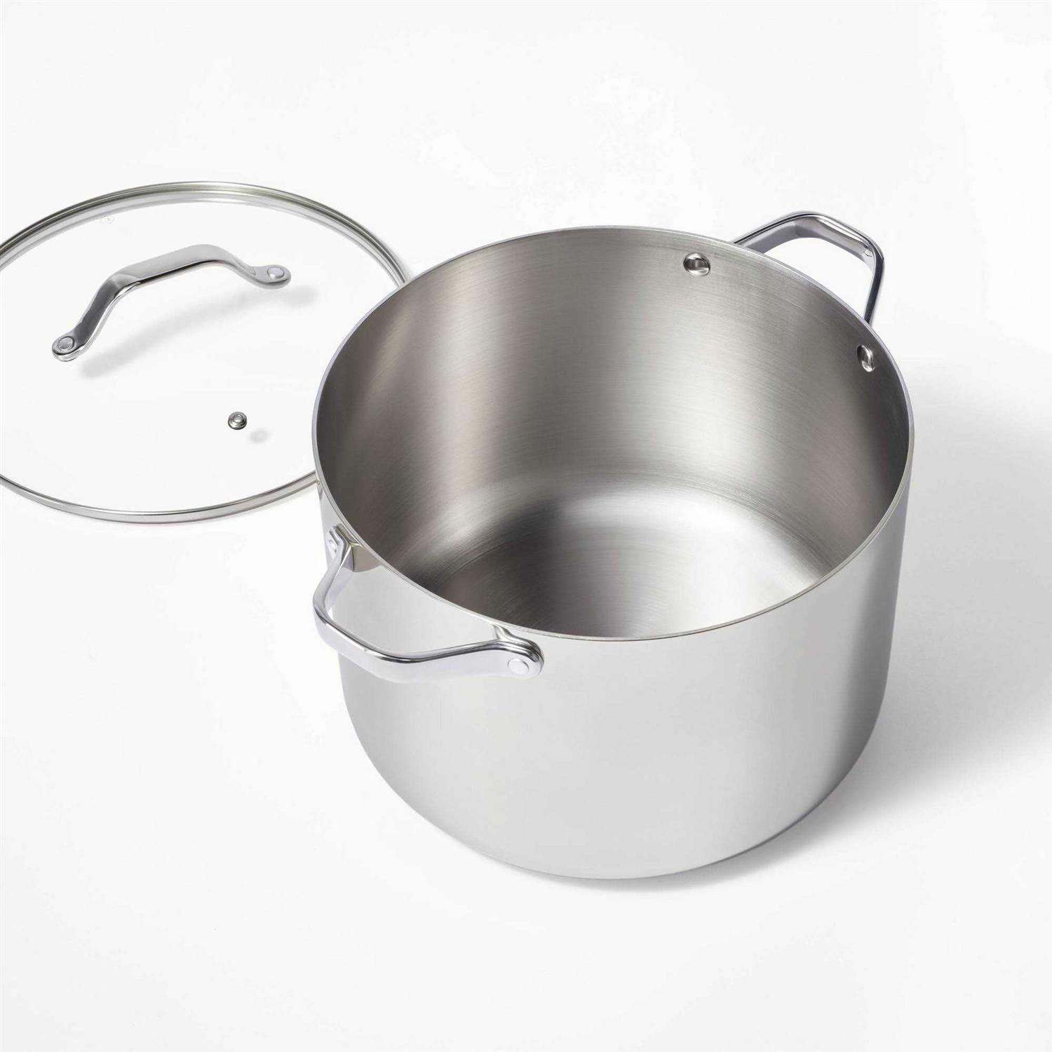 Figmint Stainless Steel Stock Pot Silver