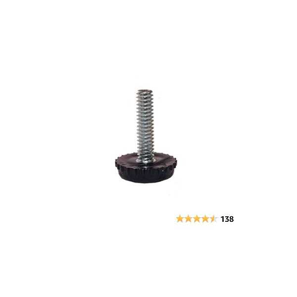 1/4-20 Furniture Levelers Adjustable Black Glides